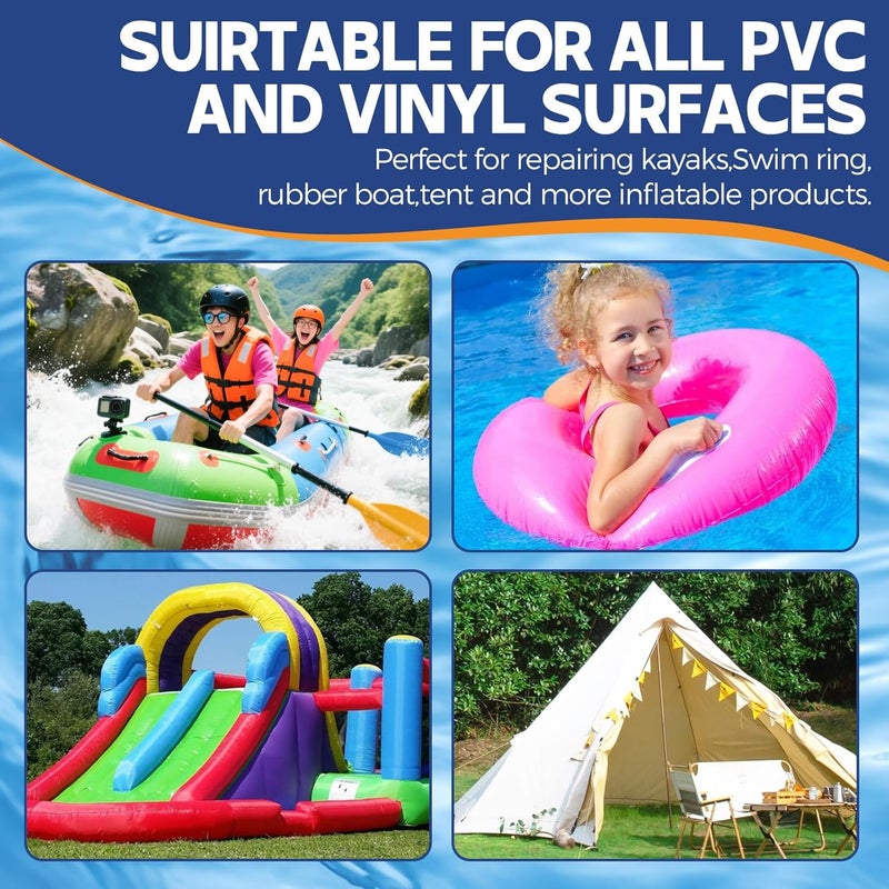 AAROVIBE Air Mattress Patch Kit, UV Resistant and Heavy Duty Waterproof Vinyl Patch Kit, Air Mattress Repair kit for Swimming Pools, PVC Boats, Tent, Kayaks, Inflatable Toys - Image 4